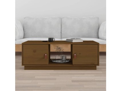 vidaXL Konferenčný stolík medovo-hnedý 100x50x35 cm borovicový masív
