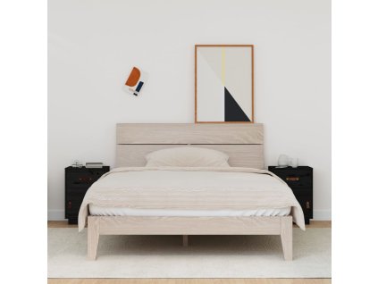 vidaXL Nočné stolíky 2 ks čierne 40x34x55 cm borovicový masív