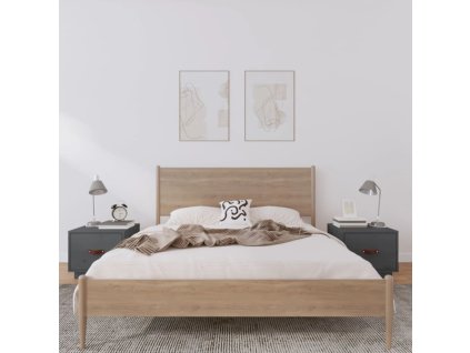 vidaXL Nočné stolíky 2 ks sivé 40x34x35 cm borovicový masív