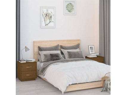 vidaXL Nočné stolíky 2 ks medovo-hnedé 40x34x35 cm borovicové drevo