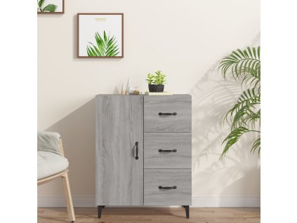 vidaXL Komoda sivý dub sonoma 69,5x34x90 cm kompozitné drevo