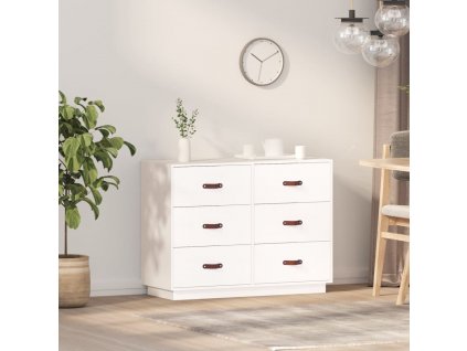 vidaXL Komoda biela 100x40x75 cm borovicový masív