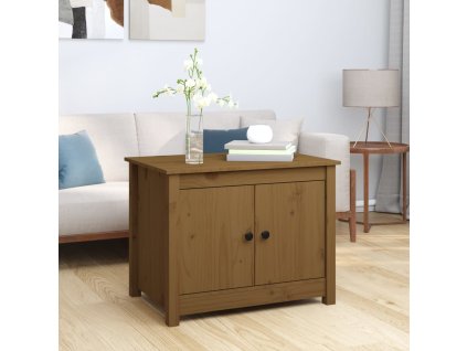 vidaXL Konferenčný stolík medovo-hnedý 71x49x55 cm borovicový masív