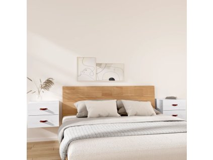 vidaXL Nástenné nočné stolíky 2 ks biele 50x36x40 cm