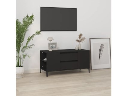 vidaXL TV skrinka čierna 102x44,5x50 cm spracované drevo