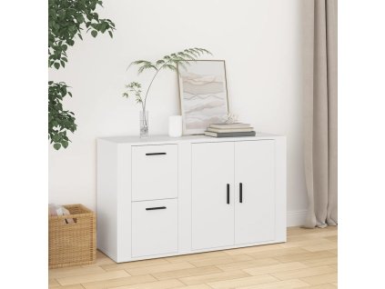 vidaXL Komoda biela 100x33x59,5 cm spracované drevo