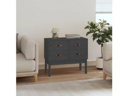 vidaXL Konzolová skrinka sivá 90x40x78 cm masívna borovica