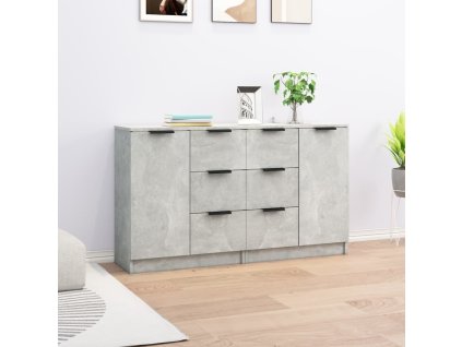 vidaXL Komody 2 ks betónové sivé 60x30x70 cm spracované drevo