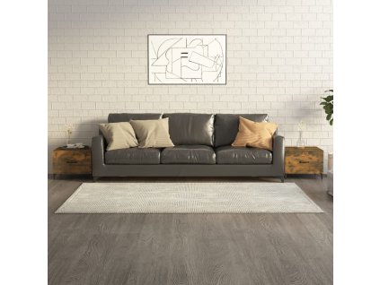 vidaXL Konferenčné stolíky s kovovými nohami 2ks dymový dub 50x50x40cm