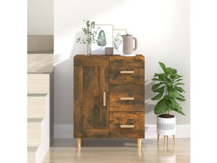 vidaXL Komoda dymový dub 69,5x34x90 cm spracované drevo