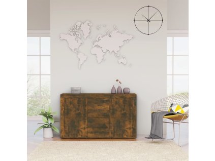 vidaXL Komoda dymový dub 120x36x69 cm spracované drevo