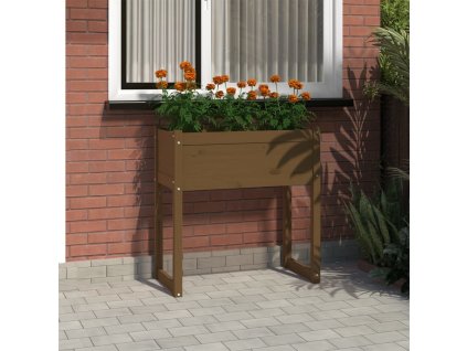 vidaXL Kvetináč medovohnedý 78x40x81 cm borovicový masív