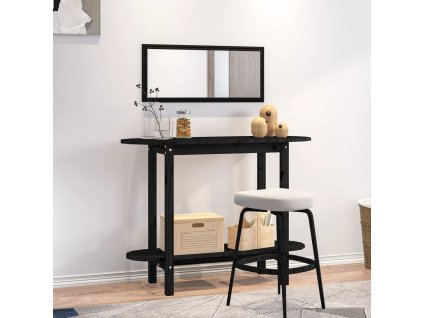 vidaXL Konzolový stolík čierny 110x40x80 cm masívne borovicové drevo