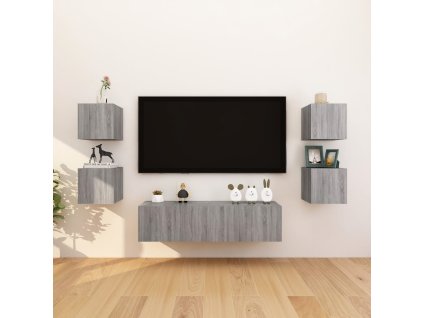 vidaXL Nástenné TV skrinky 8 ks sivé sonoma 30,5x30x30 cm