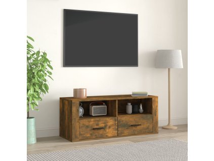 vidaXL TV skrinka dymový dub 100x35x40 cm spracované drevo