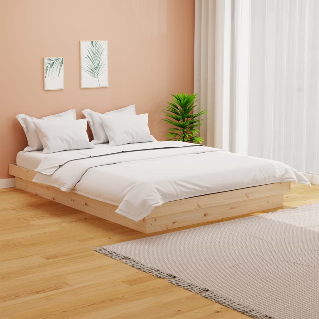 vidaXL Posteľný rám masívne drevo 135x190 cm 4FT6 dvojlôžko