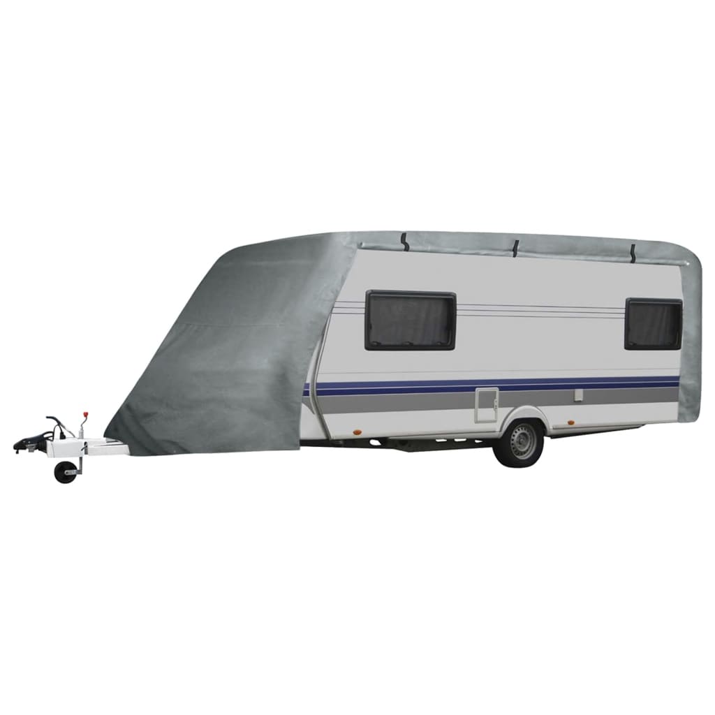 vidaXL Ochranná plachta na karavan, sivá, veľkosť L