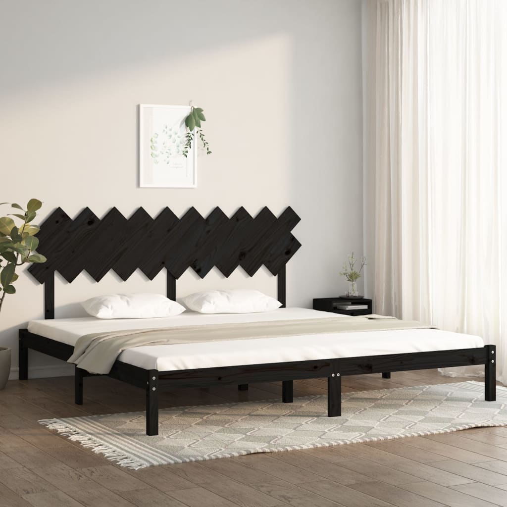 vidaXL Posteľný rám čierny 200x200 cm masívne drevo
