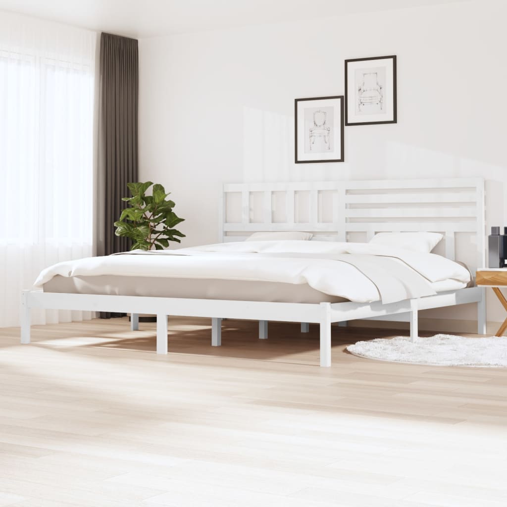vidaXL Posteľný rám biely borovicový masív 200x200 cm