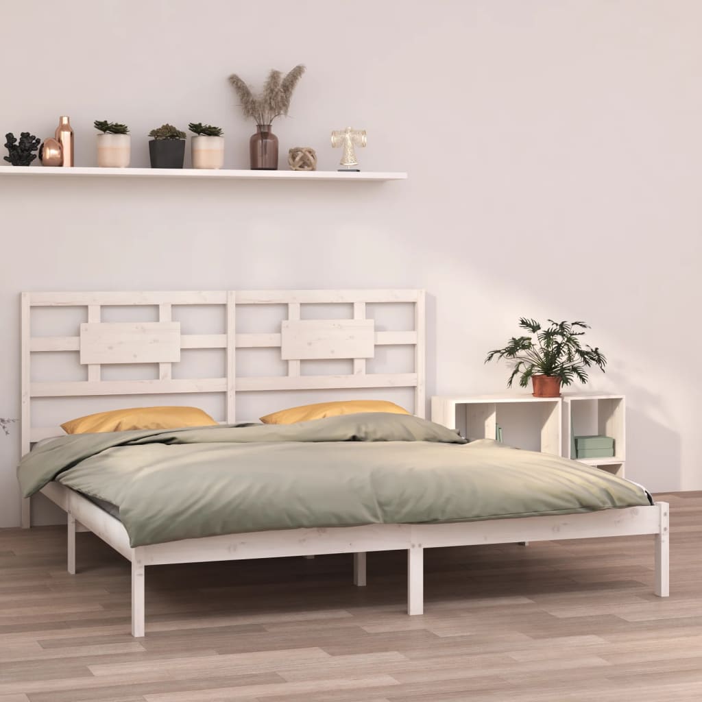 vidaXL Posteľný rám biely masív 200x200 cm