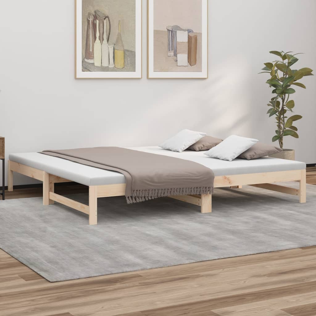 vidaXL Rozkladacia denná posteľ 2x(100x200) cm borovicový masív