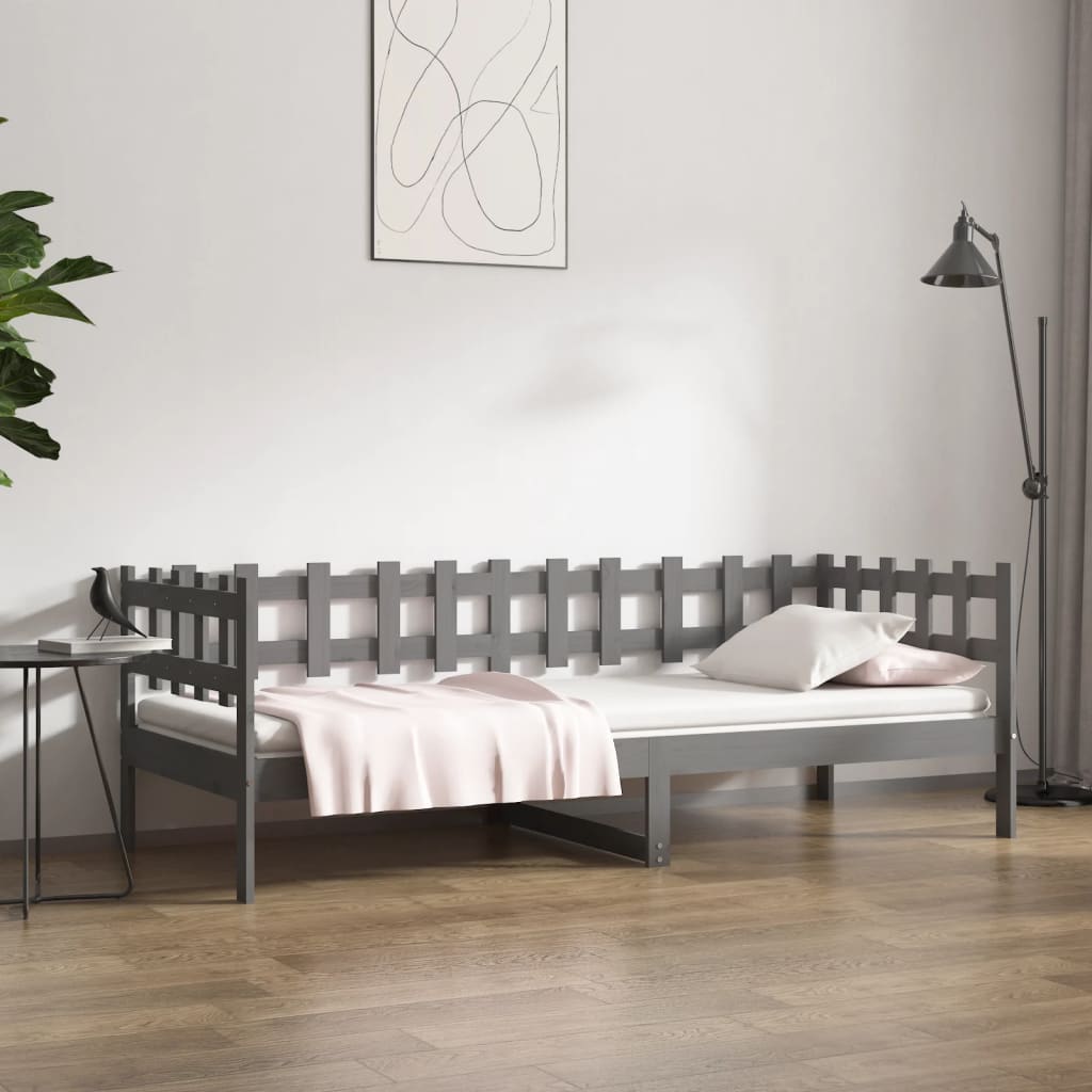 vidaXL Denná posteľ sivá 80x200 cm borovicový masív