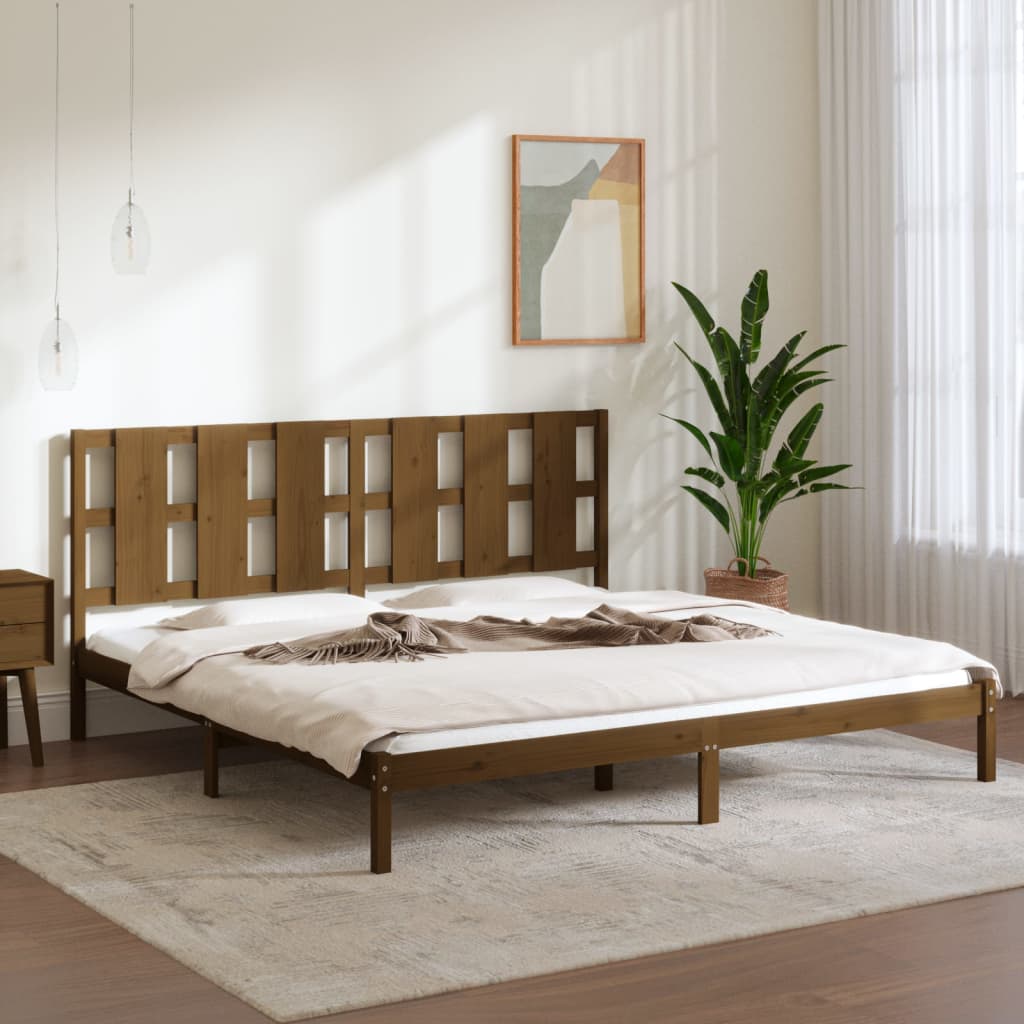 vidaXL Posteľný rám medovo-hnedý borovicový masív 200x200 cm