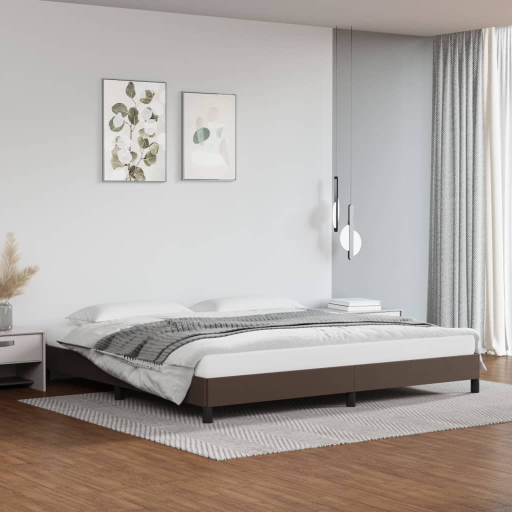 vidaXL Posteľný rám hnedý 200x200 cm umelá koža