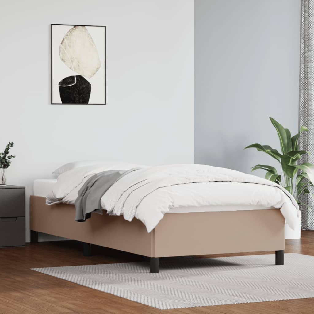 vidaXL Posteľný rám kapučínový 90x190 cm umelá koža