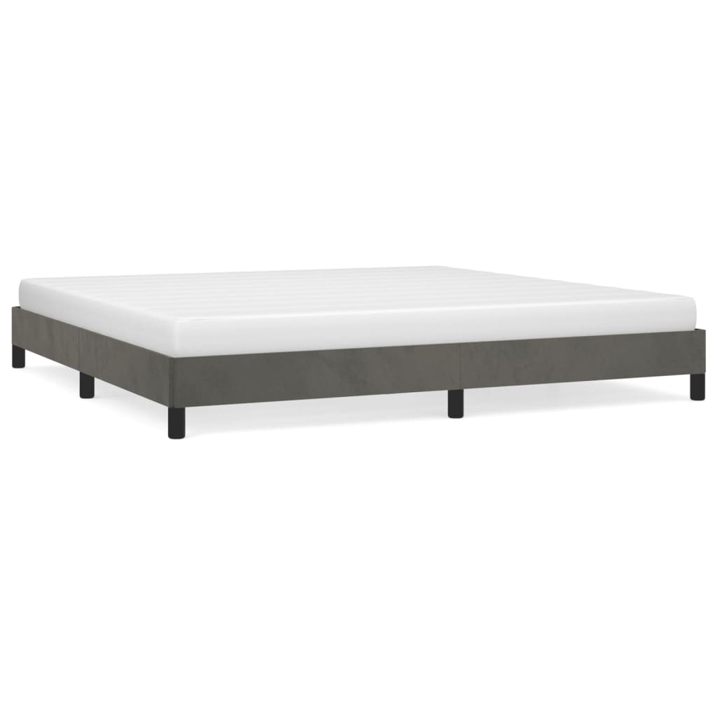 vidaXL Posteľný rám tmavosivý 200x200 cm zamat