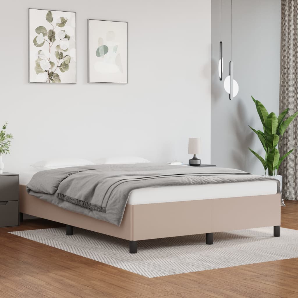 vidaXL Posteľný rám kapučínový 140x190 cm umelá koža