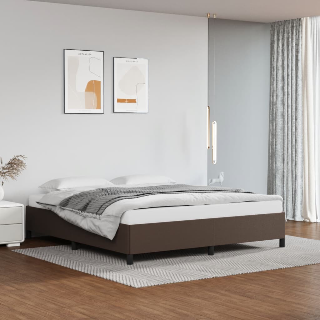 vidaXL Posteľný rám hnedý 180x200 cm umelá koža