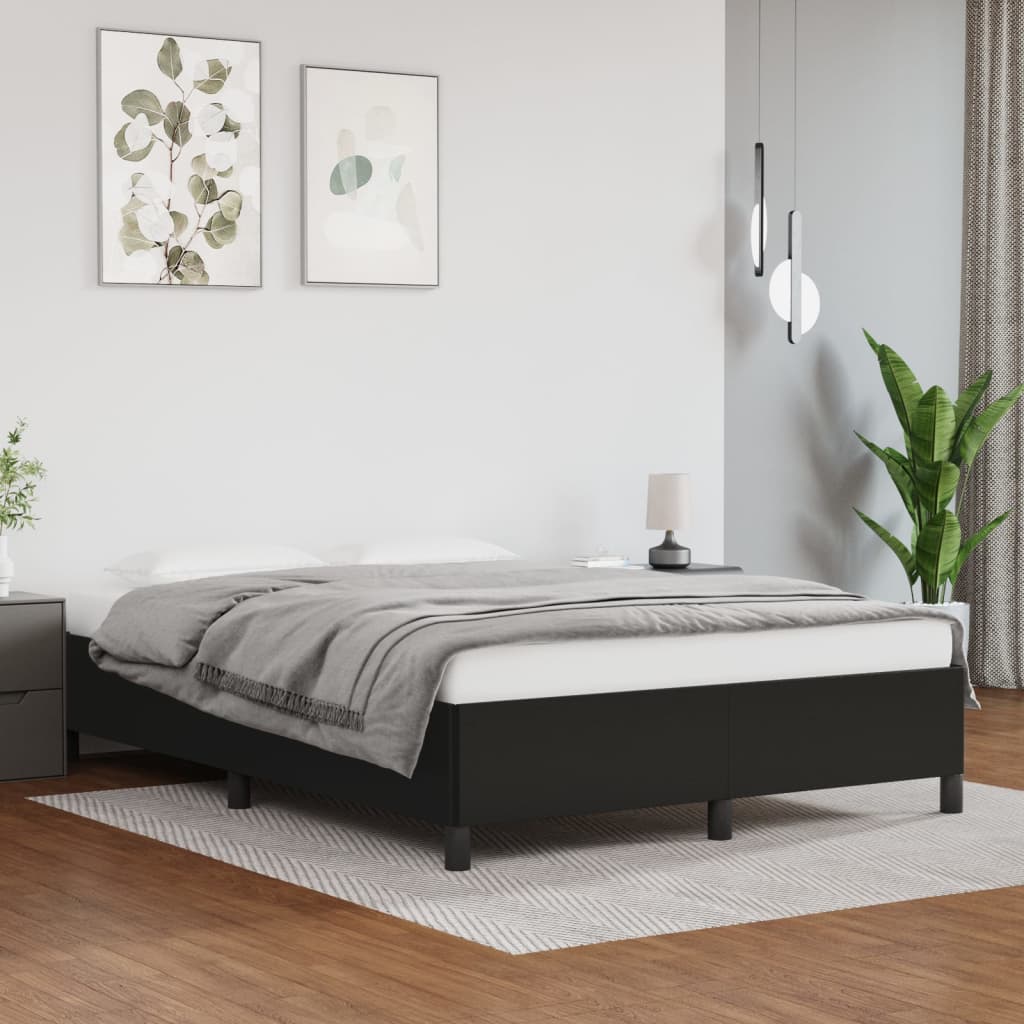 vidaXL Posteľný rám čierny 140x190 cm umelá koža
