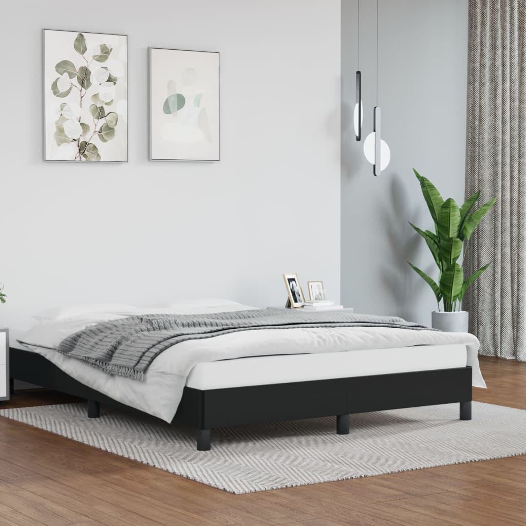 vidaXL Posteľný rám čierny 140x190 cm umelá koža