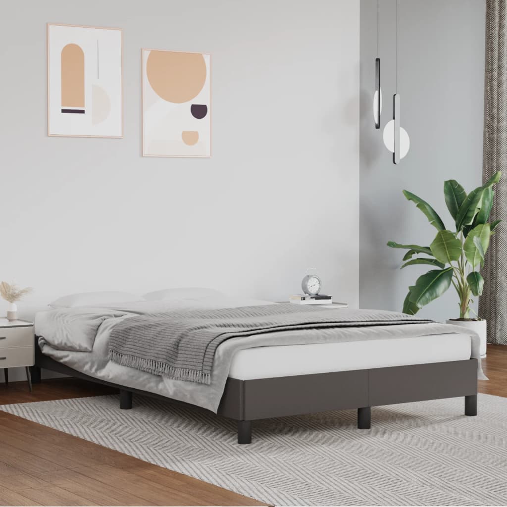 vidaXL Posteľný rám sivý 120x200 cm umelá koža