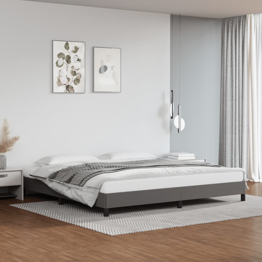 vidaXL Posteľný rám sivý 200x200 cm umelá koža