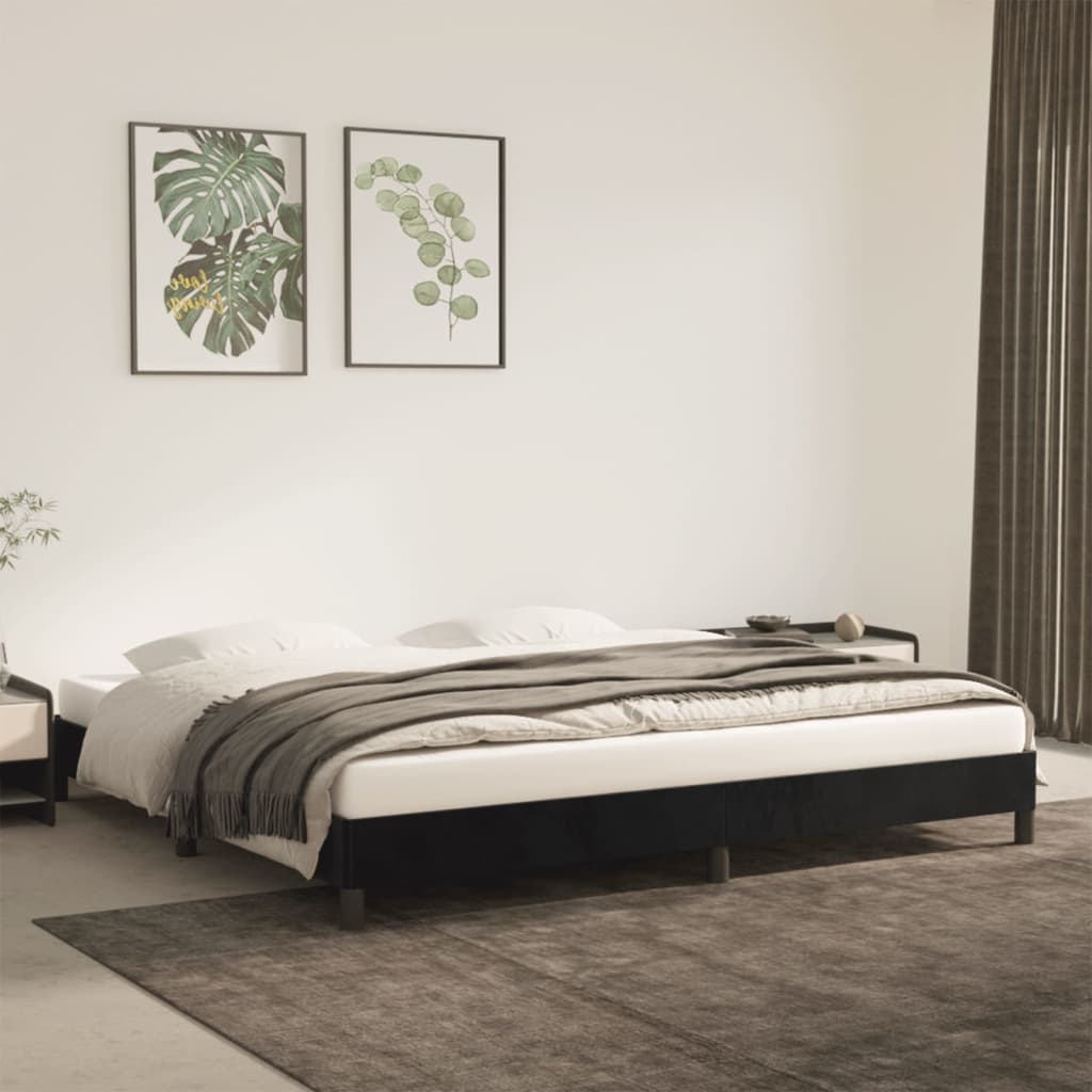 vidaXL Posteľný rám čierny 200x200 cm zamat