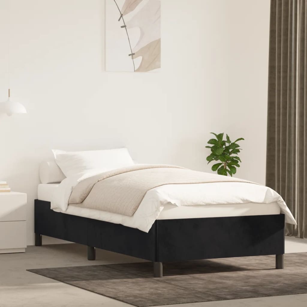vidaXL Posteľný rám čierny 80x200 cm zamat