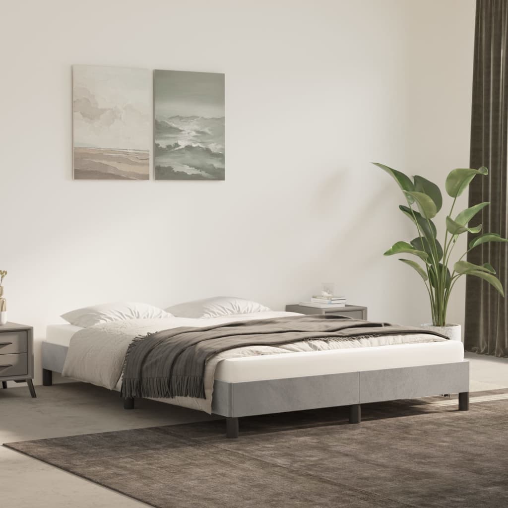 vidaXL Posteľný rám bledosivý 140x190 cm zamat