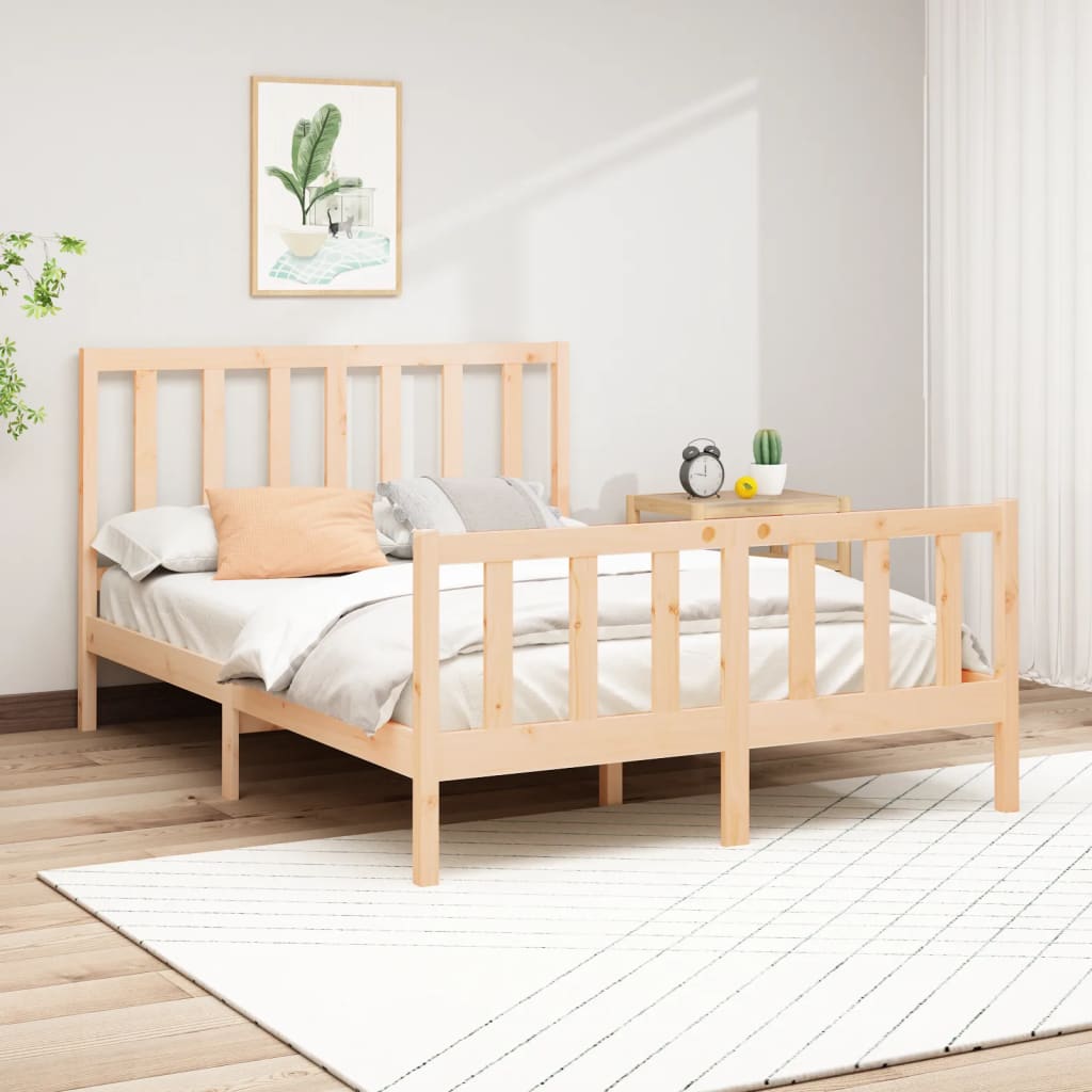 vidaXL Posteľný rám borovicový masív 140x190 cm
