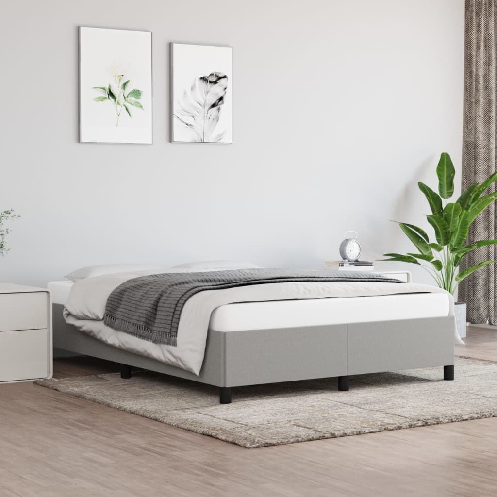 vidaXL Posteľný rám bledosivý 140x190 cm látka