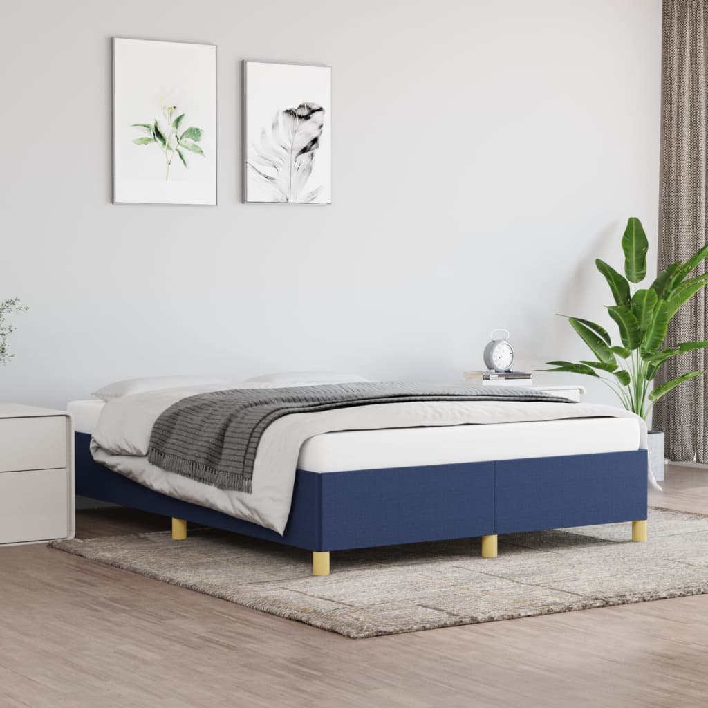 vidaXL Posteľný rám modrý 140x200 cm látka