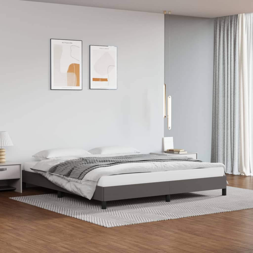 vidaXL Posteľný rám sivý 160x200 cm umelá koža