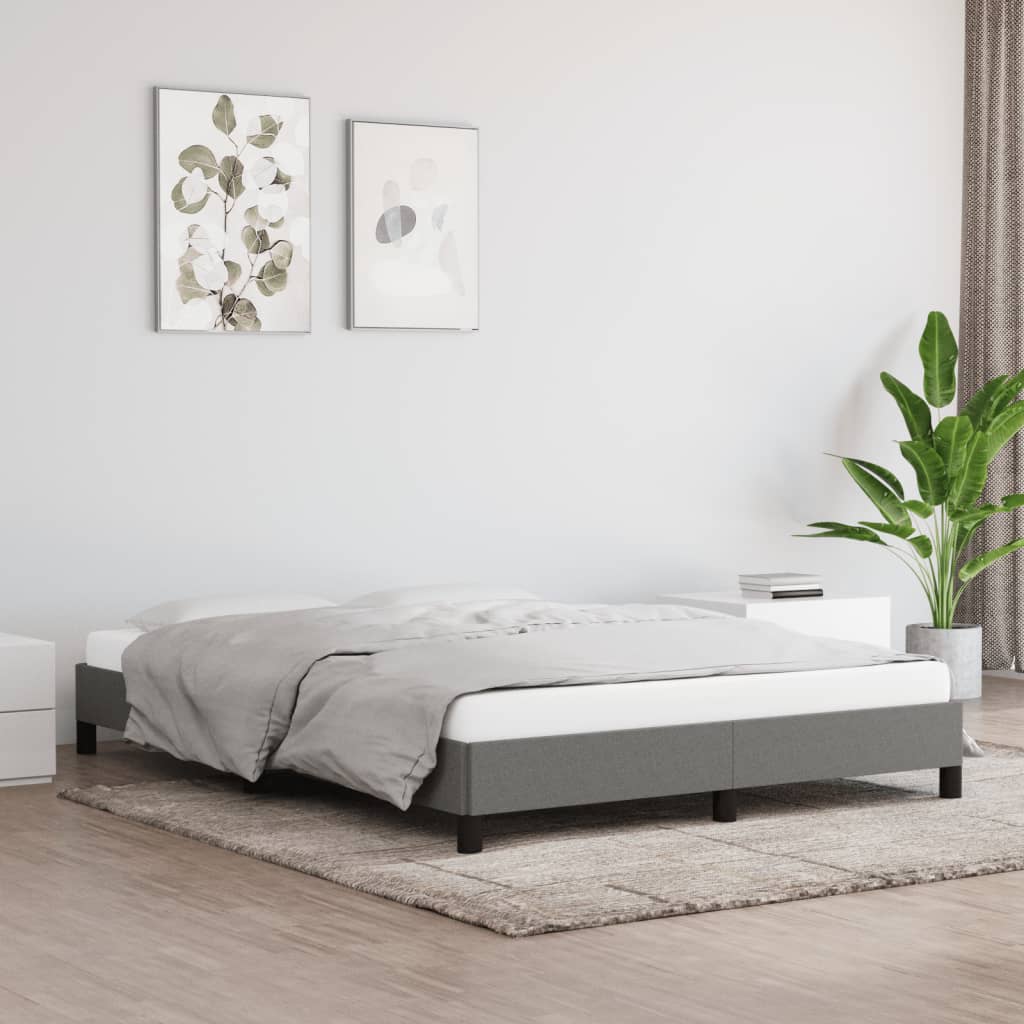 vidaXL Posteľný rám tmavosivý 140x200 cm látka