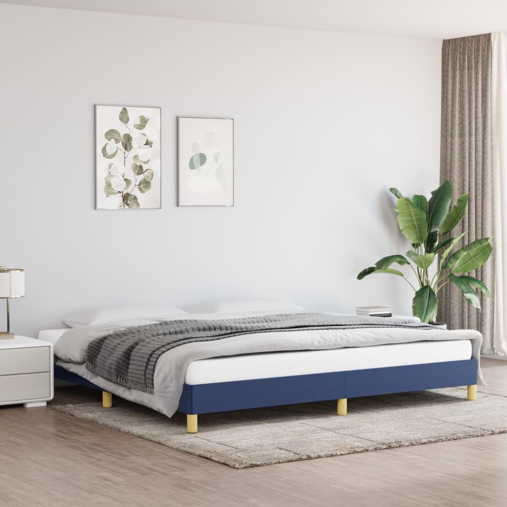 vidaXL Posteľný rám modrý 200x200 cm látka