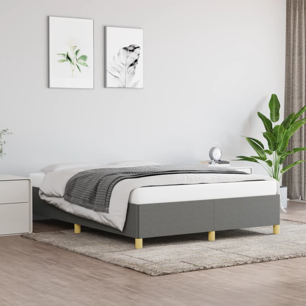 vidaXL Posteľný rám tmavosivý 140x190 cm látka
