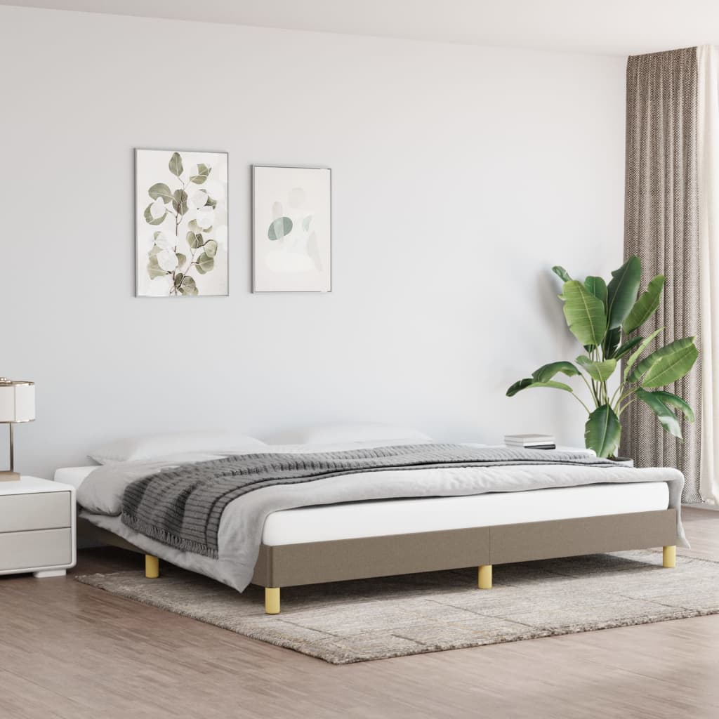 vidaXL Posteľný rám sivohnedý 200x200 cm látka