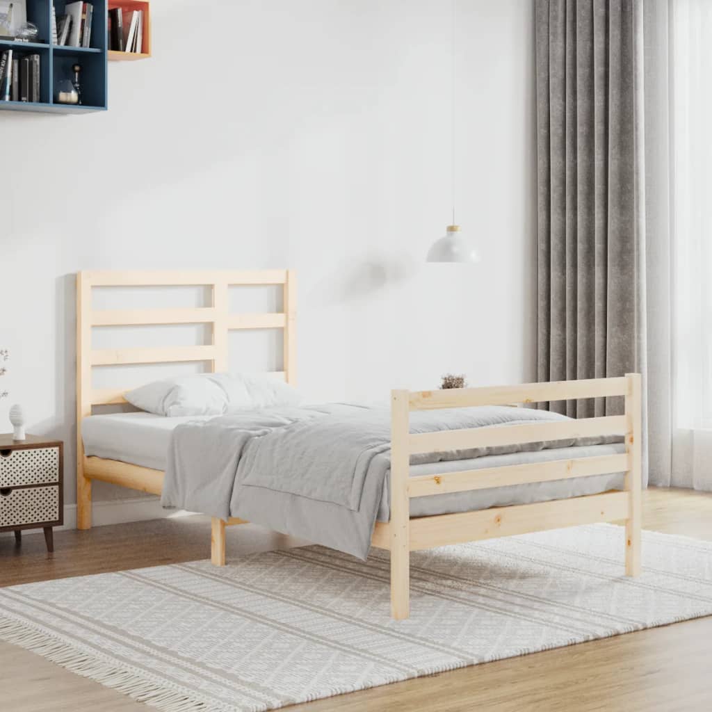 vidaXL Posteľný rám masívne drevo 90x200 cm