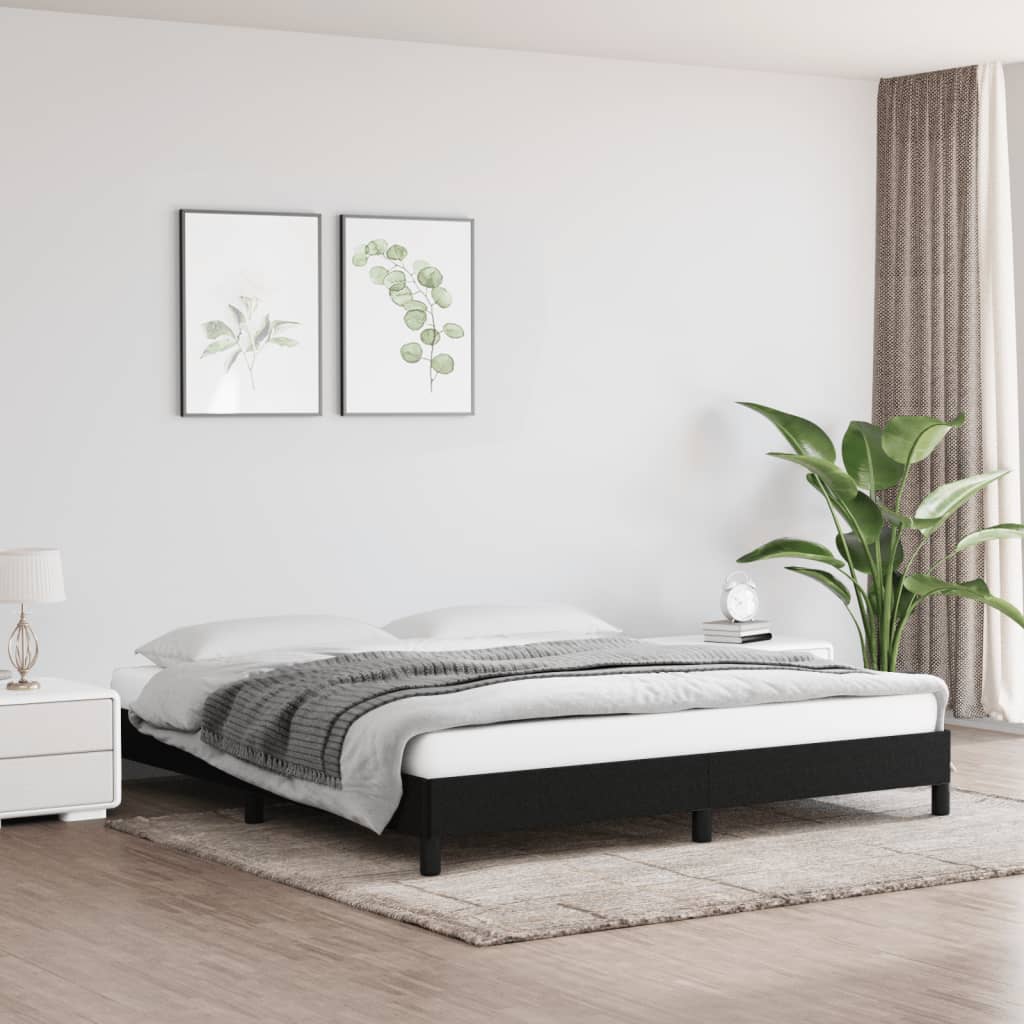 vidaXL Posteľný rám čierny 160x200 cm látka
