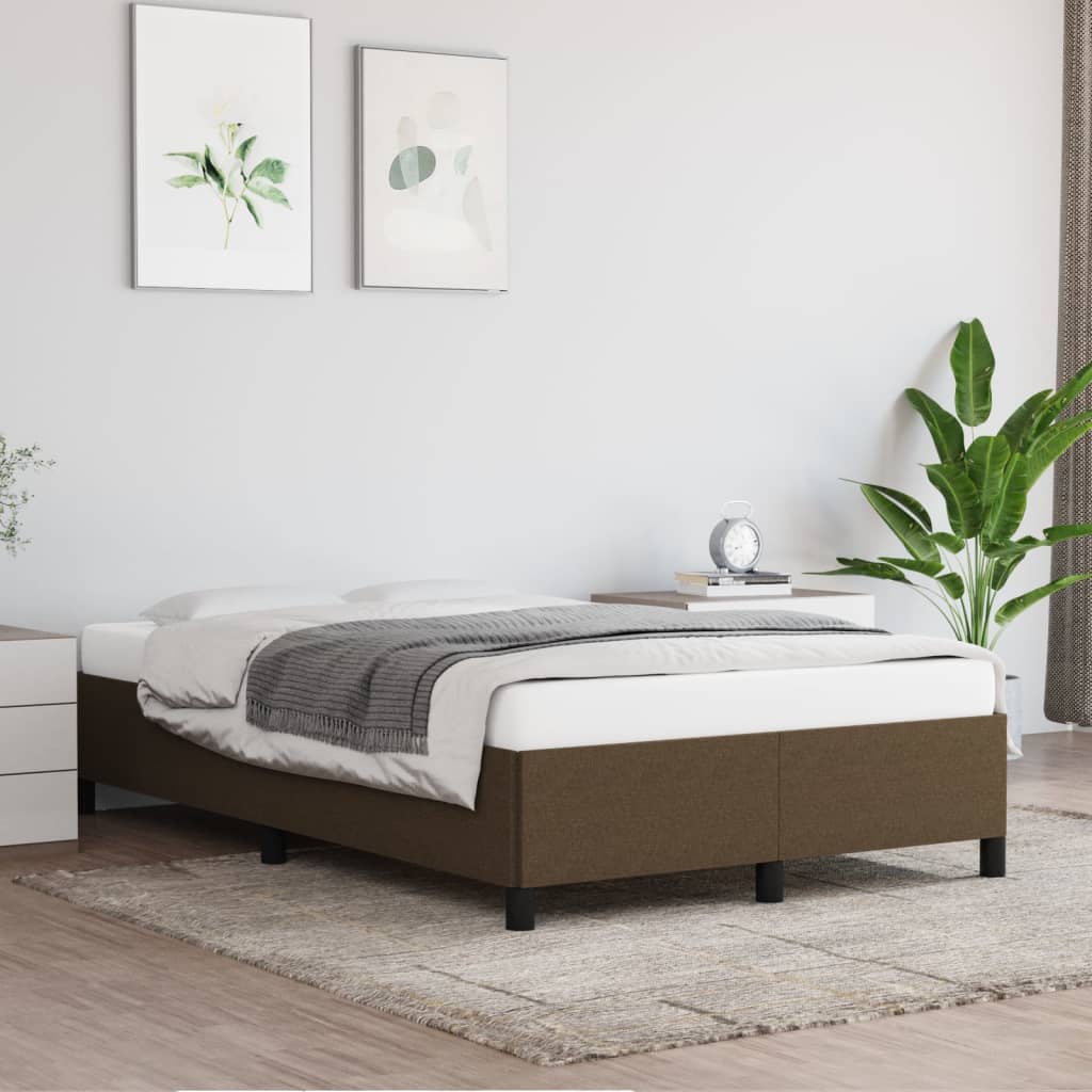 vidaXL Posteľný rám tmavohnedý 120x200 cm látka